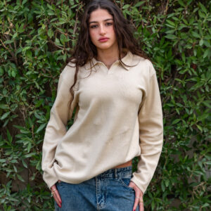 Creamy polo sweater